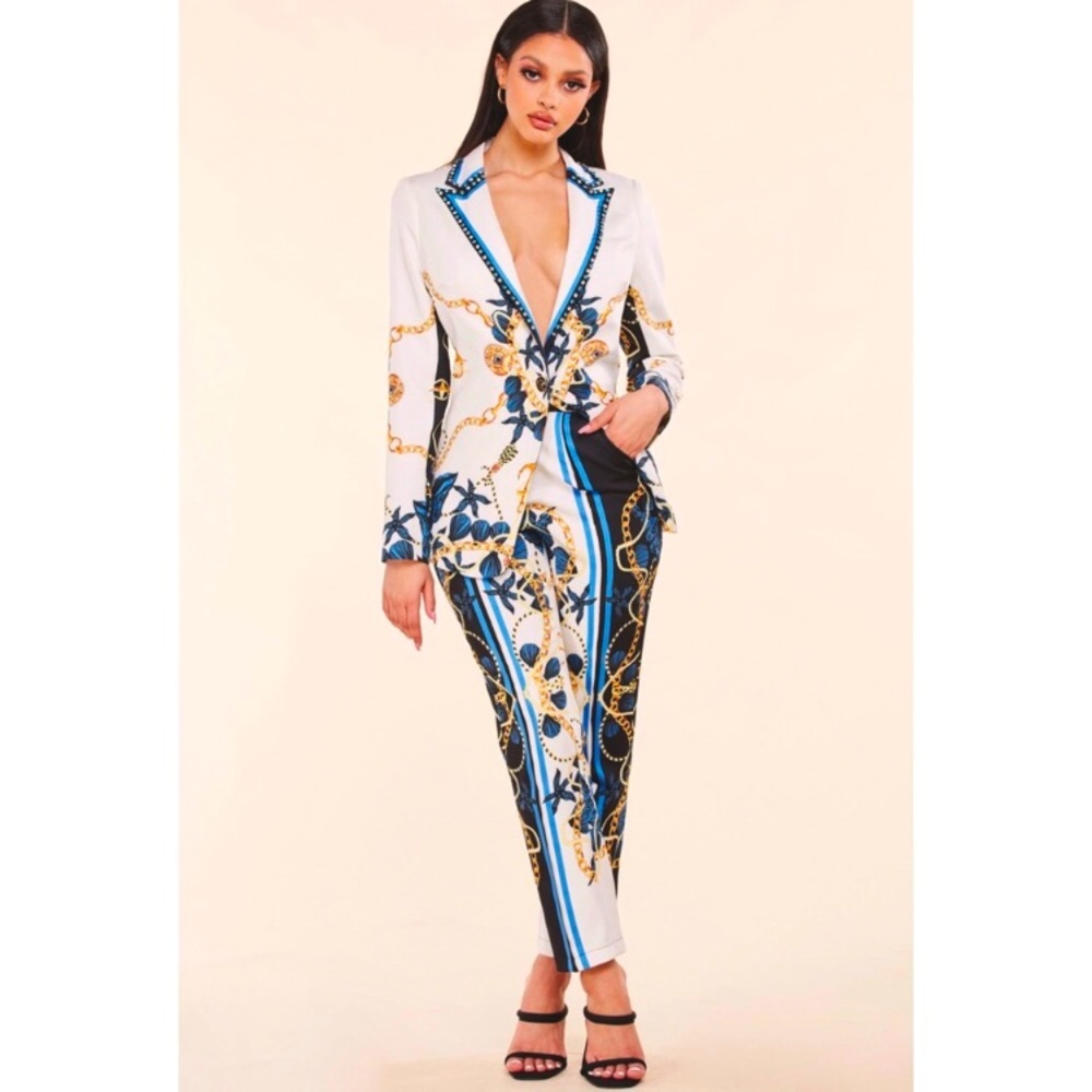 It glam blazer set pant size small .all new with tag